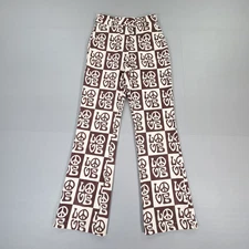 House of Sunny Womens Trousers Brown Cream 8 UK All You Need is Love Bootcut
