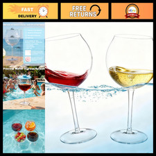 Floating Pool Wine Glasses Set of 4 - 18oz Plastic Drinkware for Pool Parties