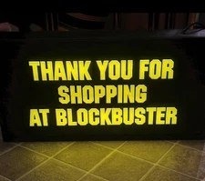 Vintage BLOCKBUSTER  Video And OPEN Store Sign Lighted RARE