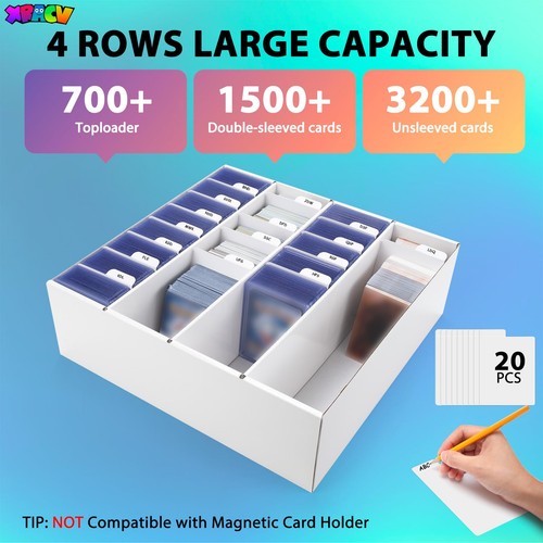 Trading Card Storage Box, 4 Row 3200 Count Collector 1-pack, Bright White - Picture 2 of 6
