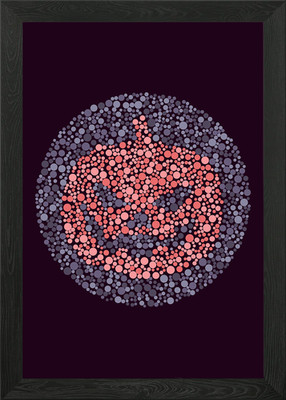 Dot Jack Laterne Halloween gerahmtes Wandbild Poster Leinwanddruck Bild