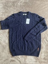 Ben Sherman NWT Men  s Lambswool Classic Navy Sweater Size M