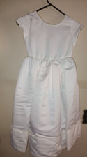 Pre owned Nice Youth Kids Flower Girl Dorissa Ball Gown White Midi Dress Size 8