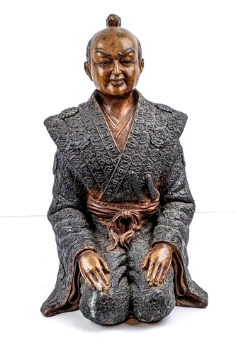 Antique 19-20th Century Japanese Bronze Samurai Warrior Statue Impressive Detail - Picture 8 of 16