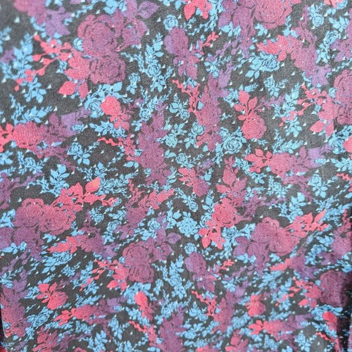 JB Holt Button Down Shirt L Blue Purple Pink Rose Dark Floral Flip Cuff Tailored - Picture 6 of 13