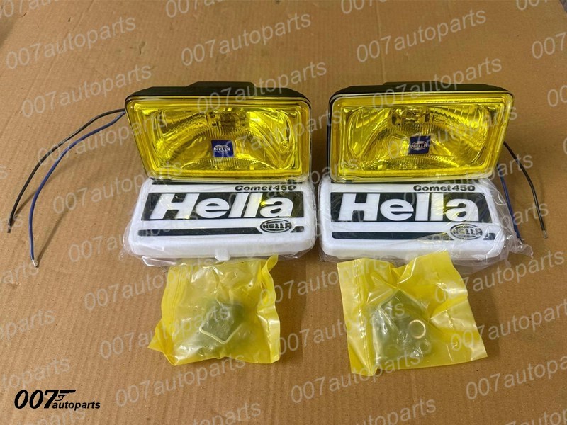 2x HELLA Comet 450 Yellow Lens H3 12V Driving Light Lamp Part 4x4