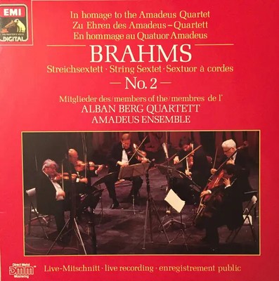 LP Brahms Streichsextett No. 2 = String Sextet No. 2 = Sextuor À Cordes No. 2