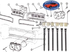 68 69 GTO Judge Headlight Bezel Grille Trim Molding Hardware Non Hideaway HJ