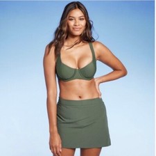 High Waist Womens Supplex Swim Skirt - Kona Sol Olive Green L.......
