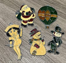 Lot Of 5 Stained Glass Window Suncatchers