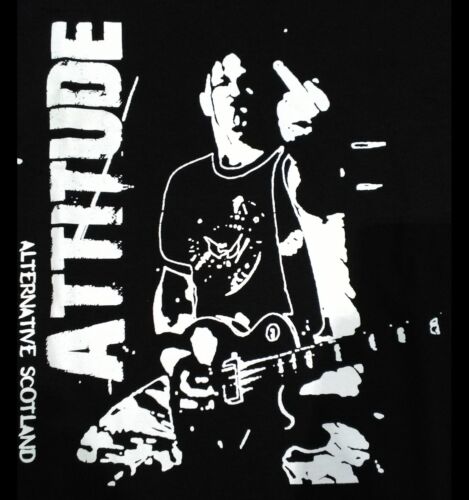 ATTITUDE (Alternative Scotland) T-shirt Black M L XL 25 Only Sparrer Punk Oi! - Imagen 1 de 3