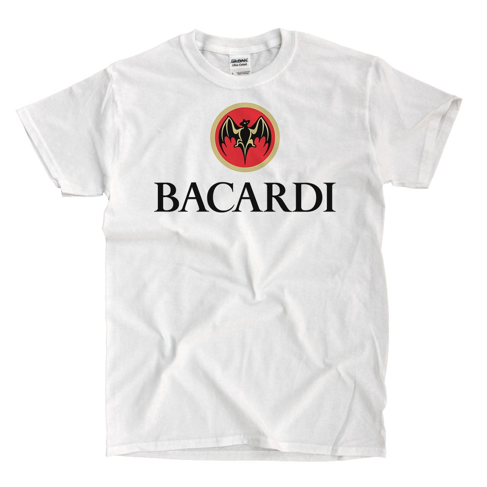 Bacardi Rum Logo White T-Shirt - Ships Fast! High Quality!