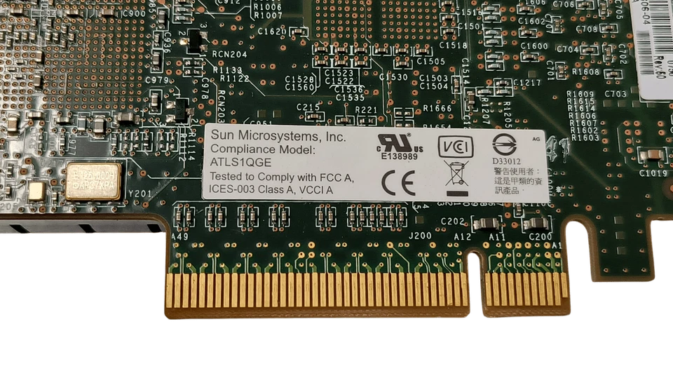 Sun ATLS1QGE Quad Port 1GB Network Adapter 501-7606-04 Half Height Bracket - Image 4 of 4