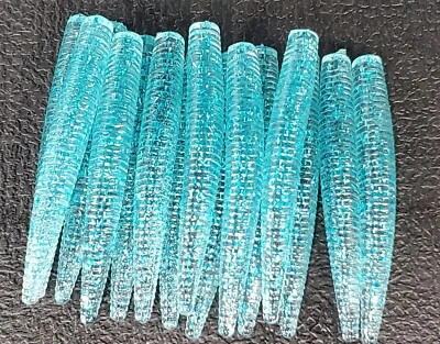 TEXJET 3' NED RIG WORM (BLUE ICE) HEAVY GARLIC 15 PAC Drop Shot