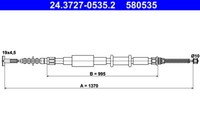 ATE Handbremsseil Rechts FüR Brava Bravo 1.2 1.4 1.9D 10.95-12.02 OE 46468157