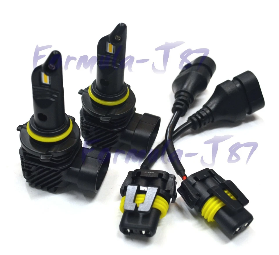 LED Kit M10 100W 9005 HB3 3000K Golden Two Bulb Head Light High Beam Replace Fit - Image 2 of 4