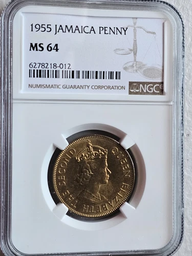 Jamaica 1 Penny 1955 NGC MS 64