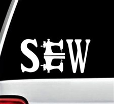 SEW Sewing Machine Decal Sticker for Car Window Love To Sew Quilting BG168
