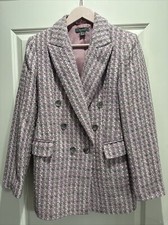 Pink- Grey Blazer- Size Uk 12 Primark