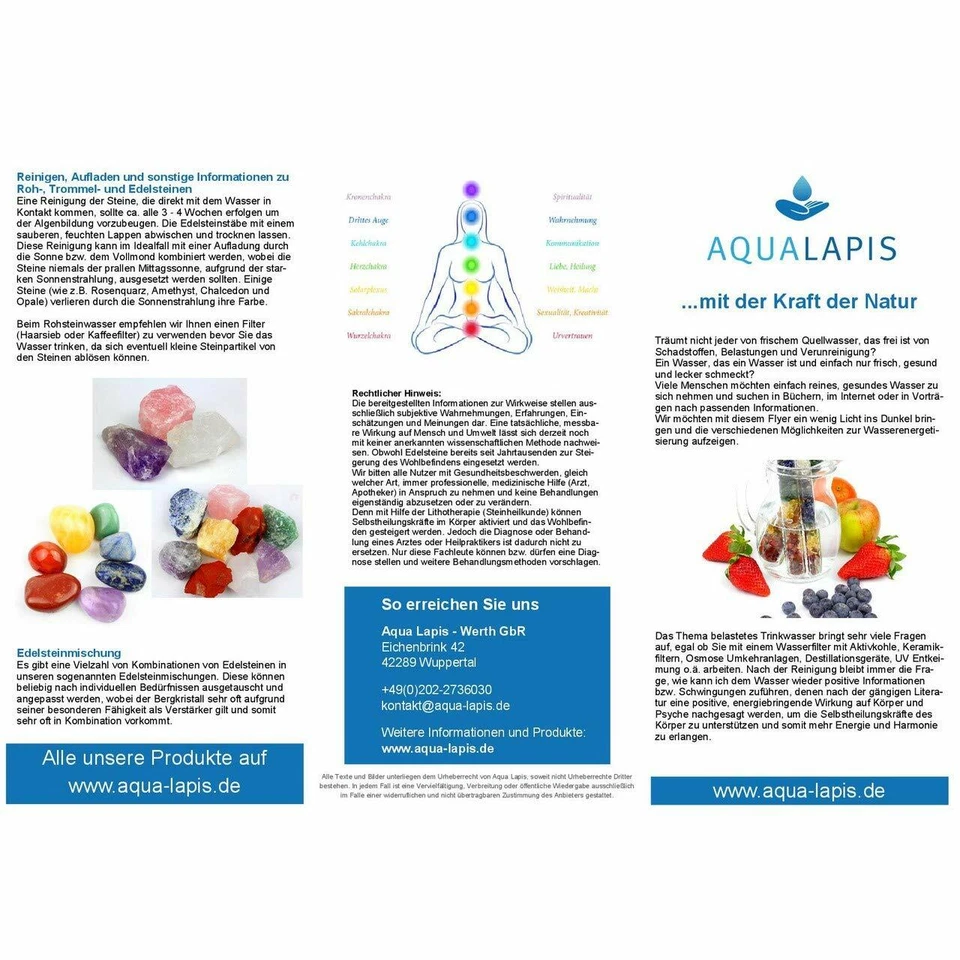 Aqua Lapis Edelsteinstab Wasser 7 Chakra Chakren Edelsteinwasser Wassersteine - Bild 4 von 4