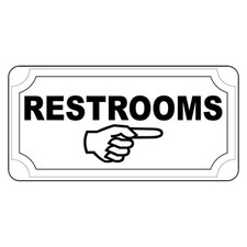 Restroom Retro Vintage Style Metal Sign - 8 In X 12 In With Holes