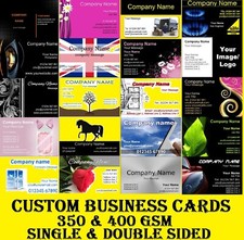 Custom Business Card Printed Full Colour Single/Double Sides 350/400gsm Any Name