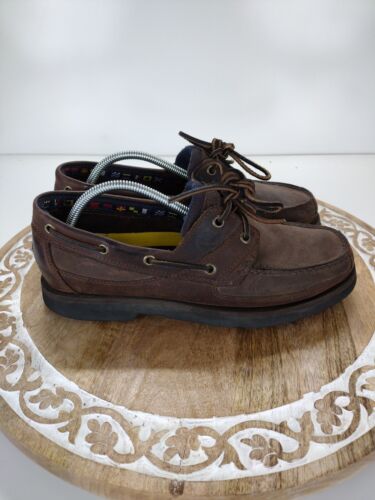 Chaussures bateau en cuir marron Timberland pour hommes moc bout taille 9 M 71024 - Photo 1 sur 9