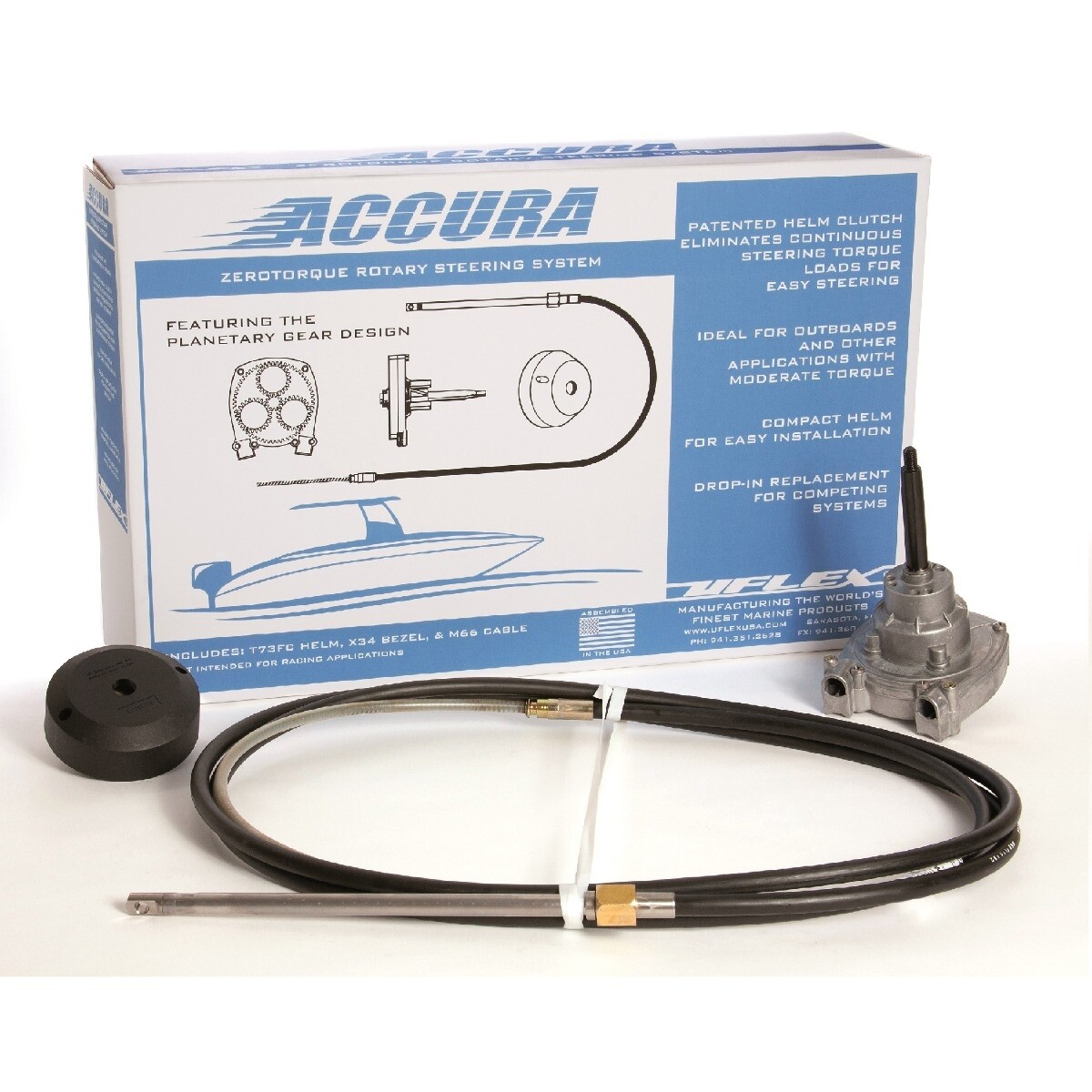 Uflex ACCURA15FC Zero Torque Feedback 15 Foot Rotary Steering Kit