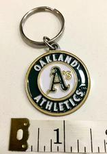 Oakland A's Round Pewter Keychain Official MLB Licensed!  Brand new!