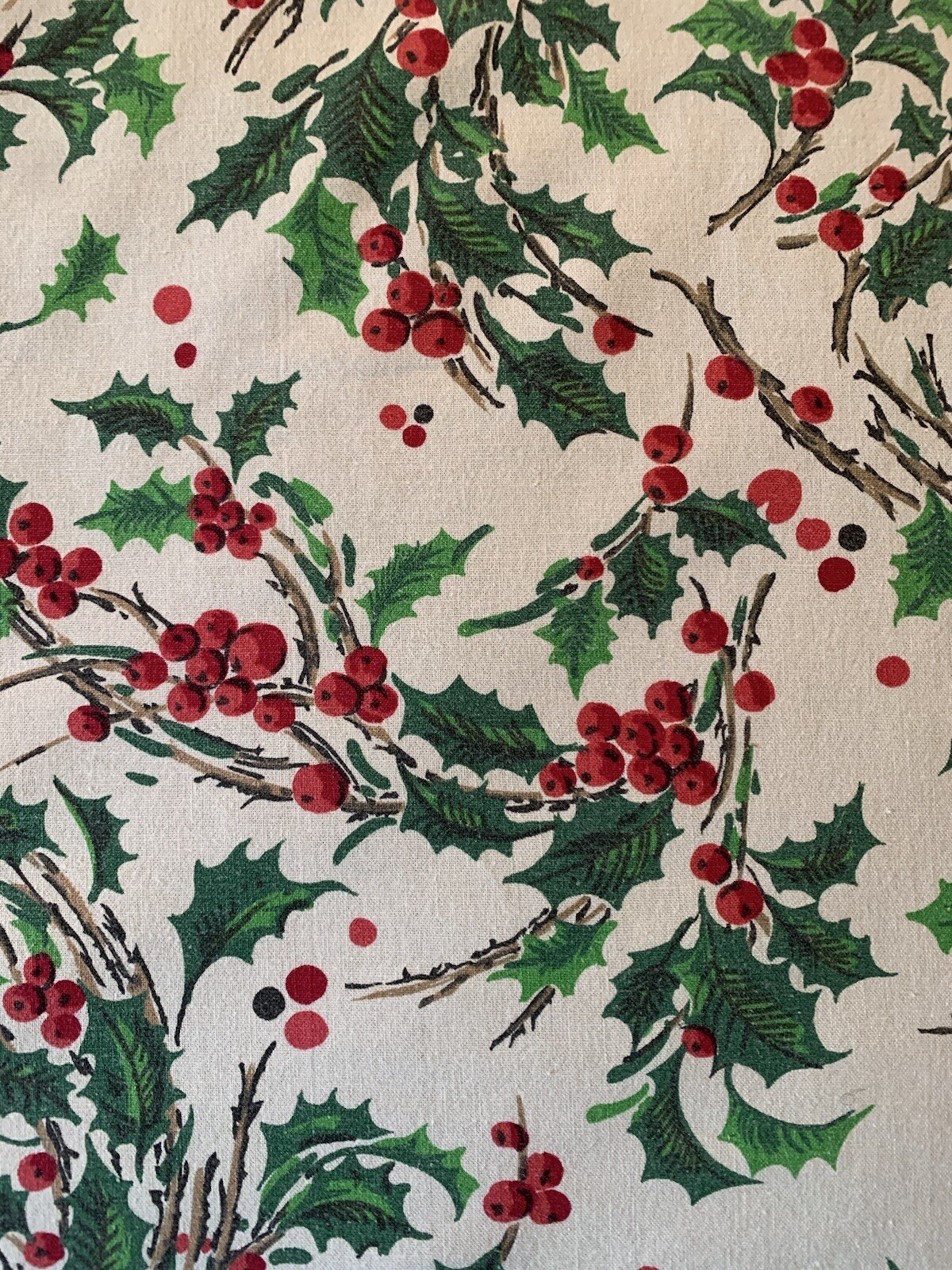 Vintage Holly with Berries Rectangle Christmas Tablecloth eBay