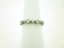 Sterling Silver Clear Round Alternating Sizes CZ Band Ring Size 7