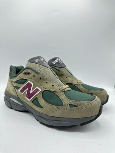 Size 9.5 - Aime Leon Dore Exclusive New Balance 990v3 Green Maroon Red - Picture 1 of 4