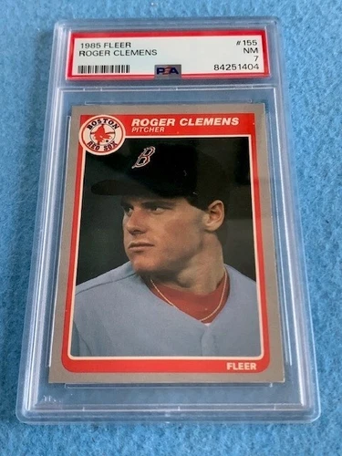 1985 Fleer #155 Roger Clemens RC Rookie Red Sox PSA 7 NM