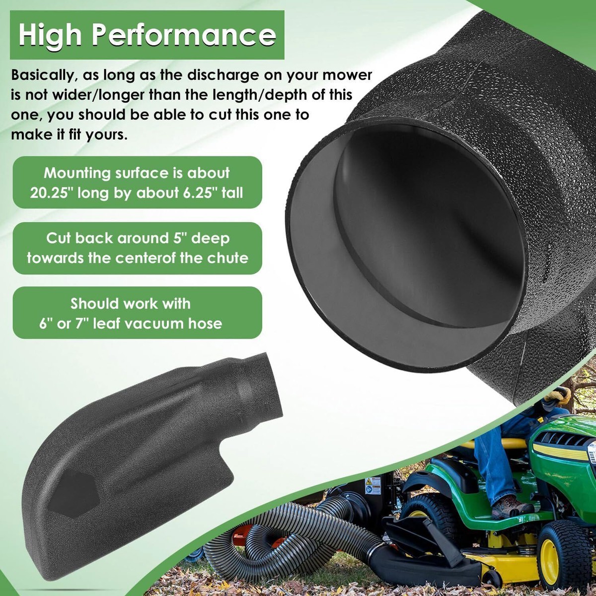 62468 Universal Deck Boot Chute Adapter Leaf Vacuum Bagger