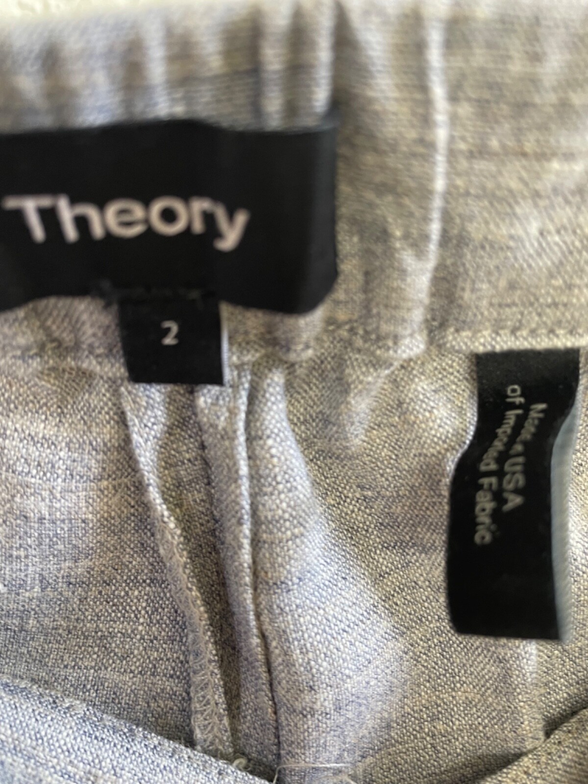 Theory Gray Basic Pull On Cropped Linen Blend Pan… - image 8