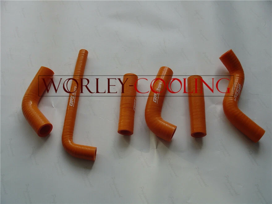 ALUMINUM RADIATOR+ORANGE Hose for KTM 250 400 450 520 525 MXC EXC 2000 2001 2002 - Изображение 3 из 4