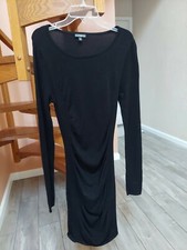 Express Ruched Sweater Dress in black, xs