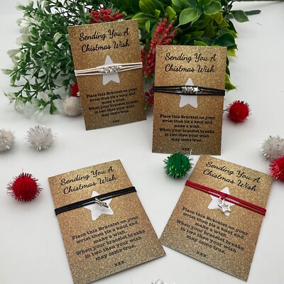 Christmas lucky wish bracelet charm work gift BULK BUY/star/clover