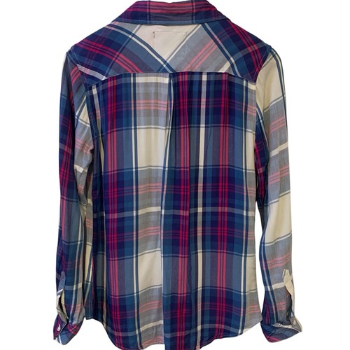 Rails Shirt Women's Size X-Small Pink Blue Plaid Colorful Button Down - Picture 2 of 7