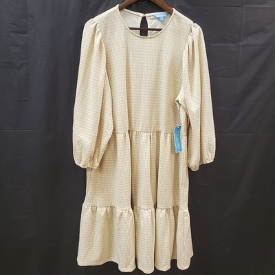 Draper James Womens Puff Sleeve Tiered Dress Size XL Cottagecore Peasant NWT