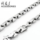 18-40"316L Stainless Steel HEAVY 8mm Silver Interlock Bones Link Chain Necklace