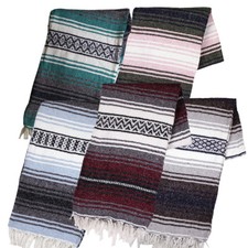 Two 2 Falsa Blankets - Authentic Mexican 74  x 50  Random colors