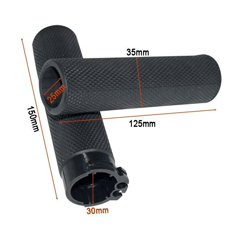 1" Black Handle Bar Hand grips Fit For Harley Touring Sportster XL883 XL1200 - Image 2 of 4