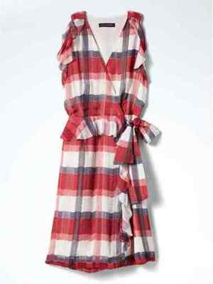 red plaid wrap dress Portland Plaid Red Women's Dress Classic Whimsy