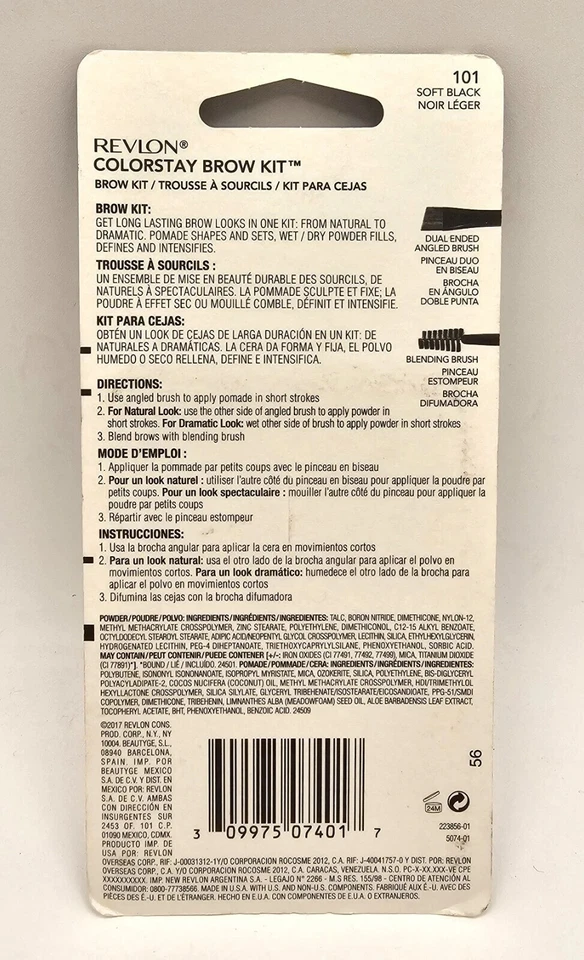 Kit de cejas Revlon Colorstay, negro suave (101) NUEVO SELLADO Foto 3 de 4