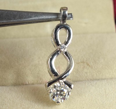 1.09 Ct White Round Brilliant Cut Diamond Solitaire Certified Birthday Pendant
