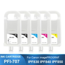 PFI-707 Refillable Ink Cartridge For Canon IPF830 IPF840 IPF850 Printer 5Colors