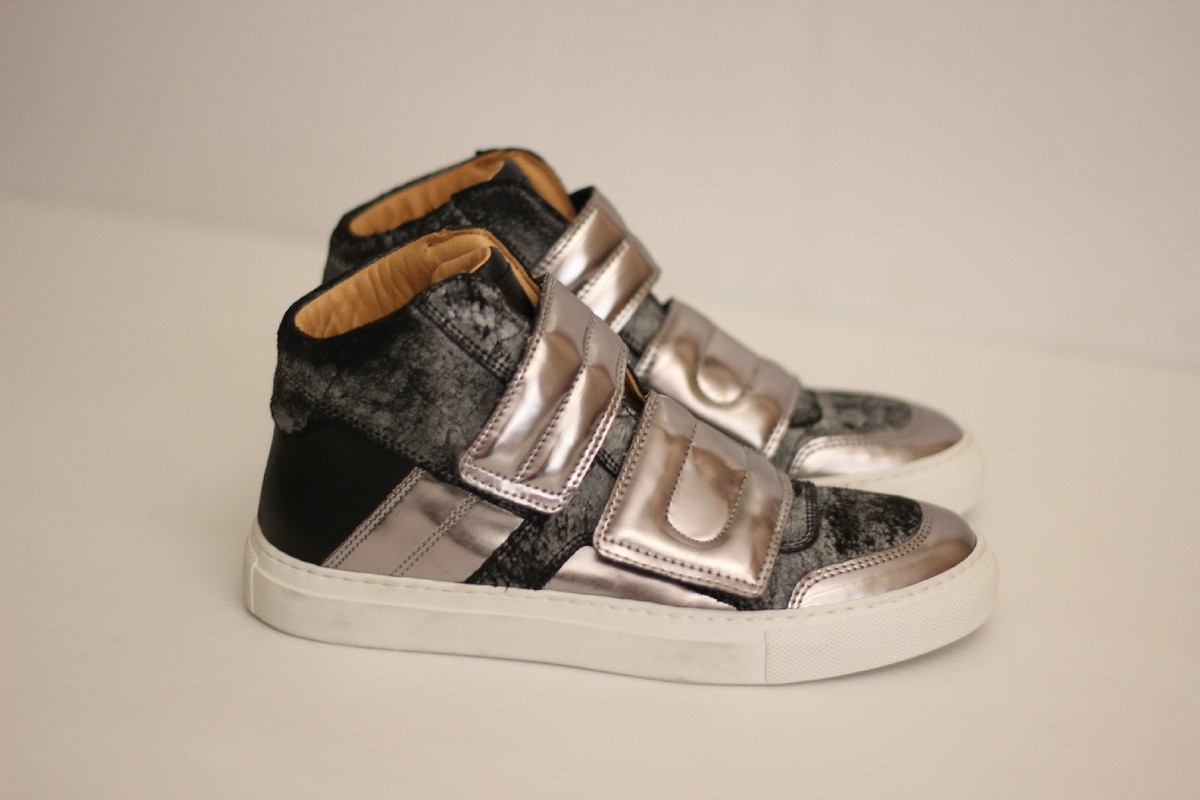 MM6 Maison Martin Margiela High Top Sneaker- Metallic Black MM6 Maison Martin Margiela High Top Sneaker- Metallic Black