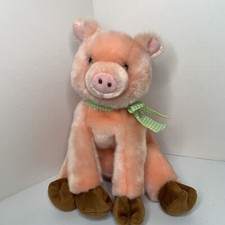 ANIMAL ALLEY Pink Pig Floppy Bean Bag Plush Bow Toys R Us Stuffed Animal 13  