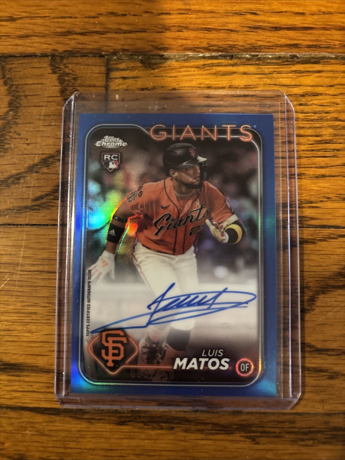 2024 Topps Chrome - Rookie Autographs Luis Matos #RA-LM Blue Refractor /150